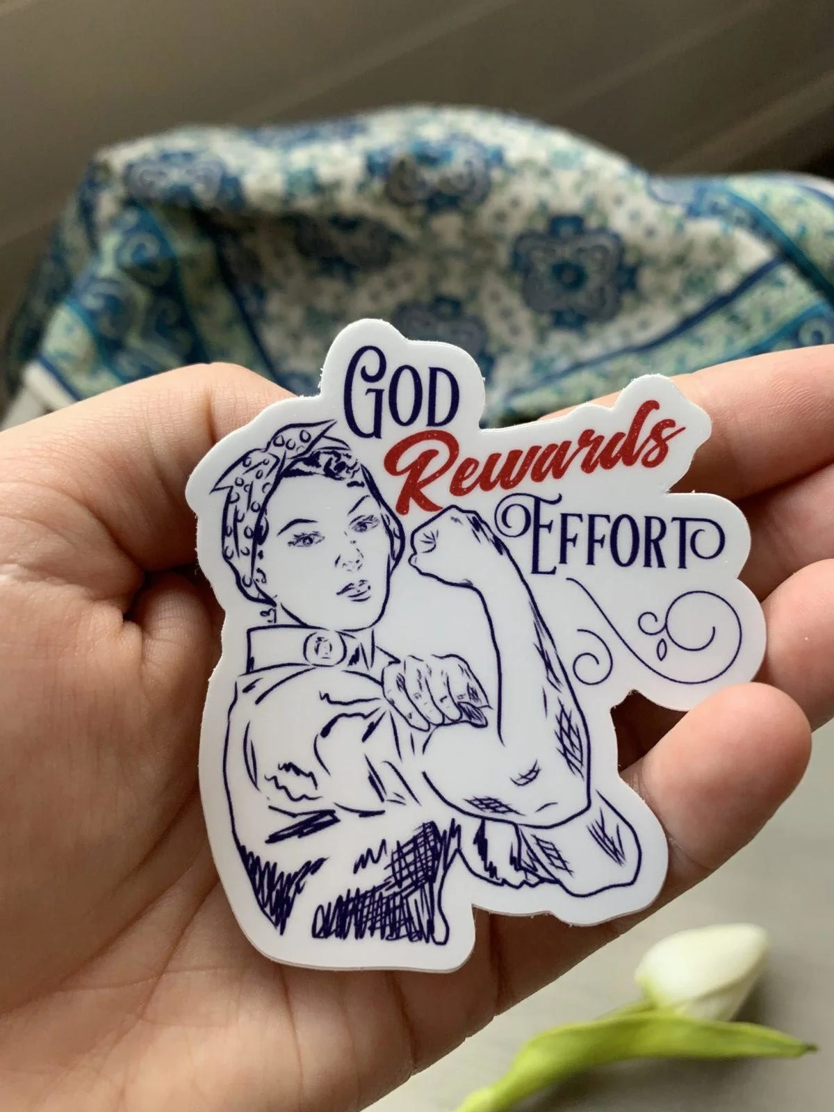 God Rewards Effort! -Christian Quote Decal Sticker - Image 4