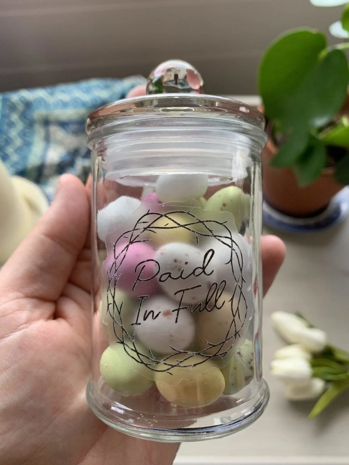 CLEAR 2"- Paid In Full- Easter / Lent Sticker / Decal - Crown of Thorns - Image 5