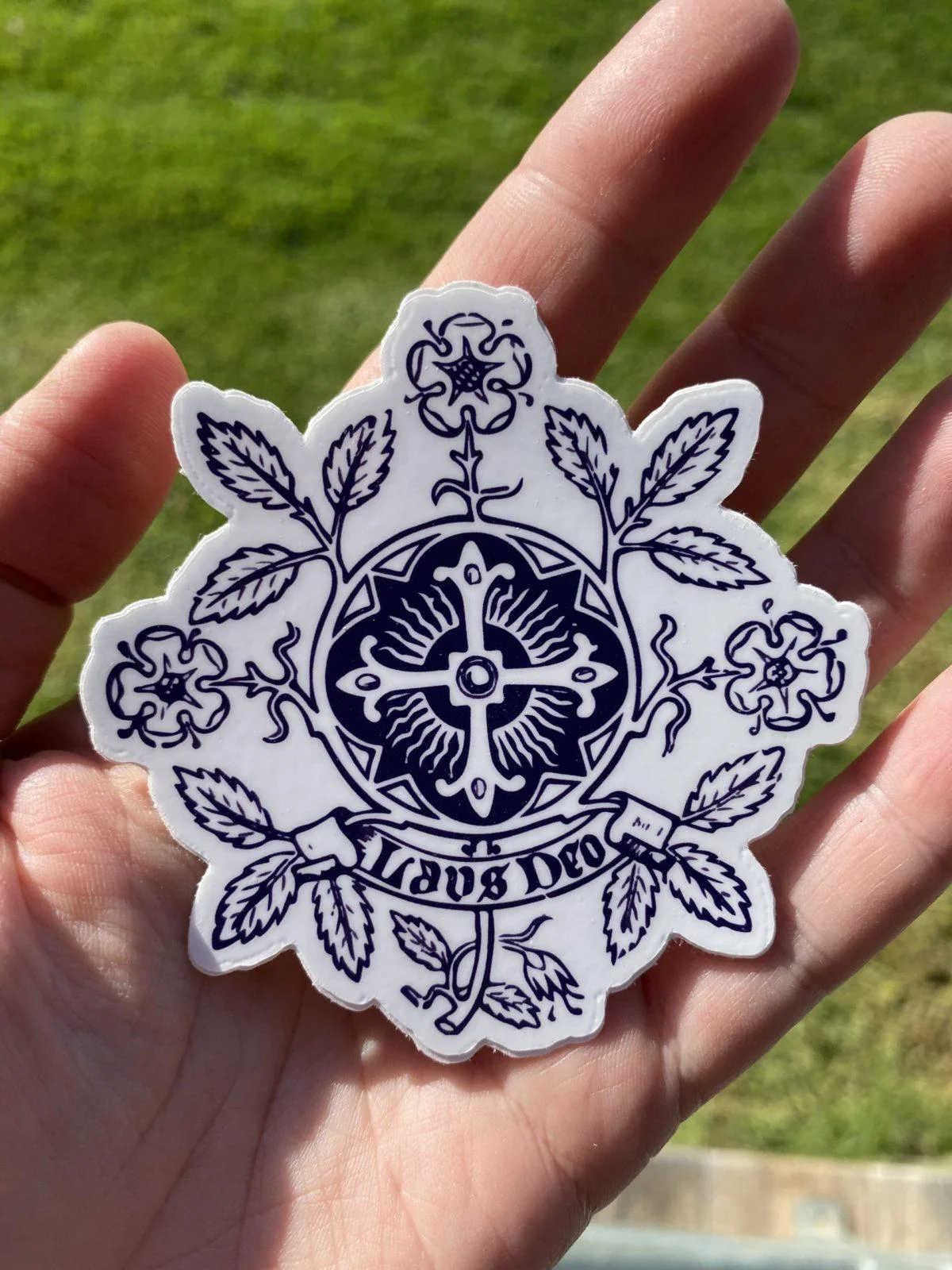 Laus Deo - Praise God, vintage Catholic Sticker - Image 4