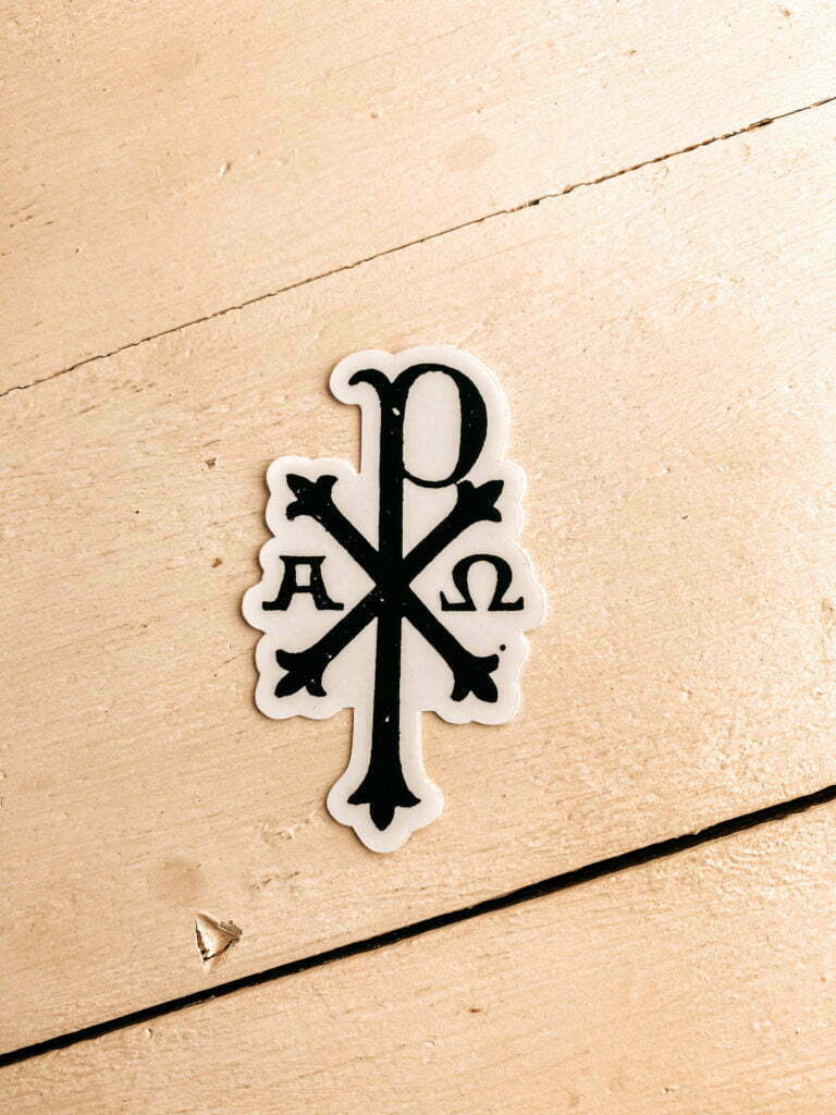 CLEAR-Chi Rho Christian sticker - Catholic Artisan Australia