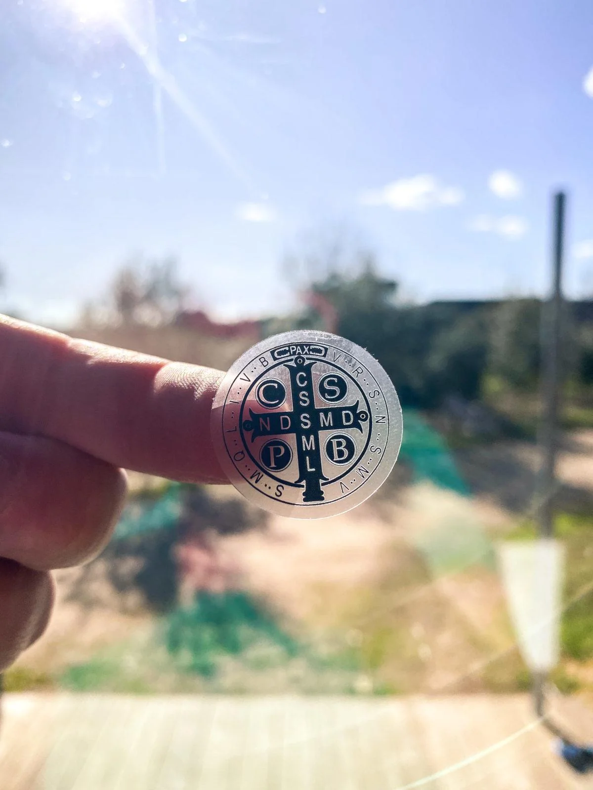 CLEAR-TINY- St. Benedict Medal Stickers - Image 4