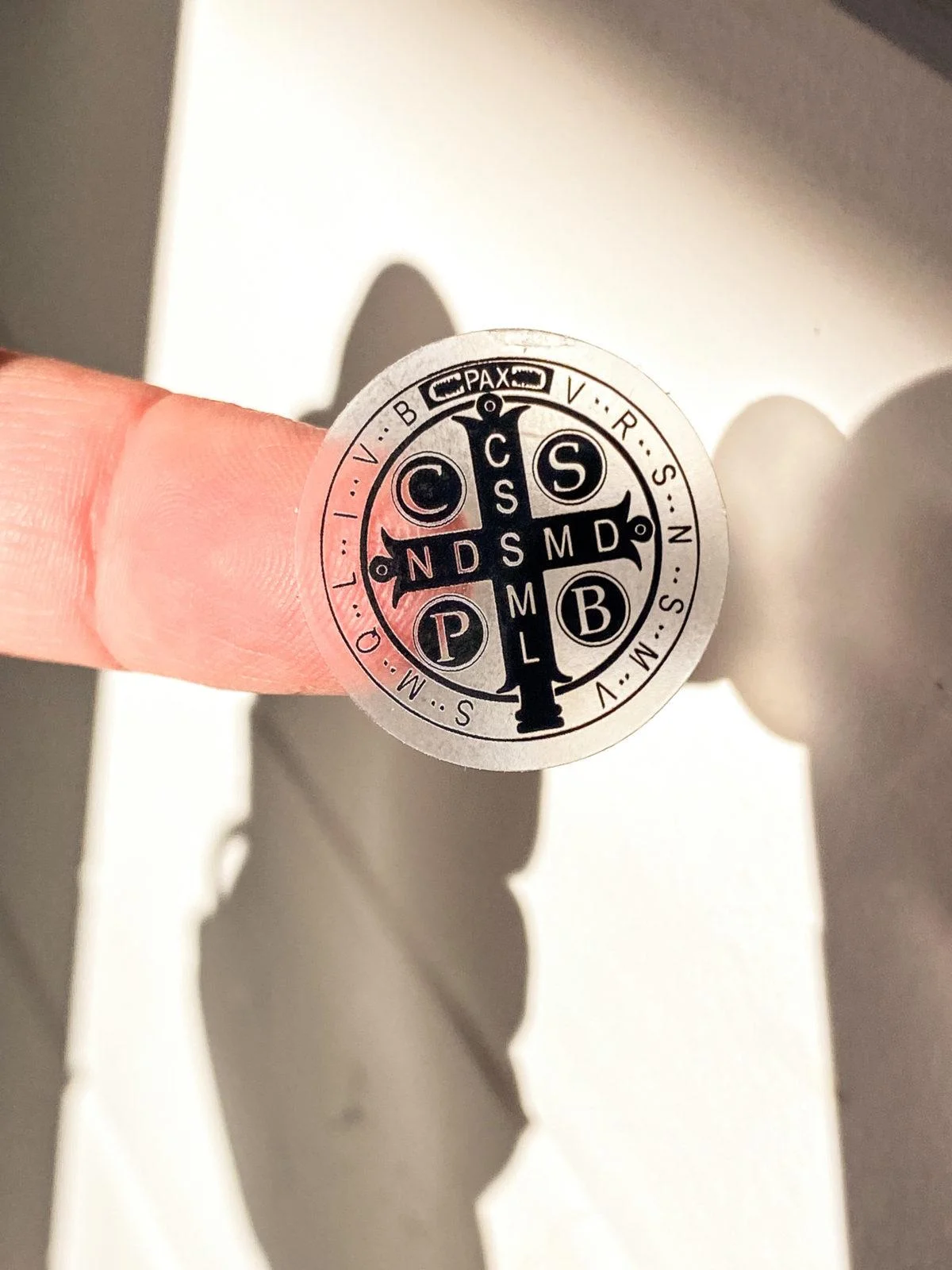 CLEAR-TINY- St. Benedict Medal Stickers - Image 2