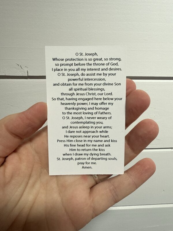 St Joseph Prayer Card- Square Edges - Image 2