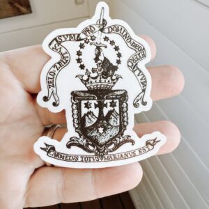 Carmelite Crest Catholic sticker | Brown and White | Catholic Sticker