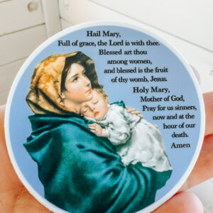 Hail Mary, Catholic Sticker, featuring “Madonna of the Streets” vintage image